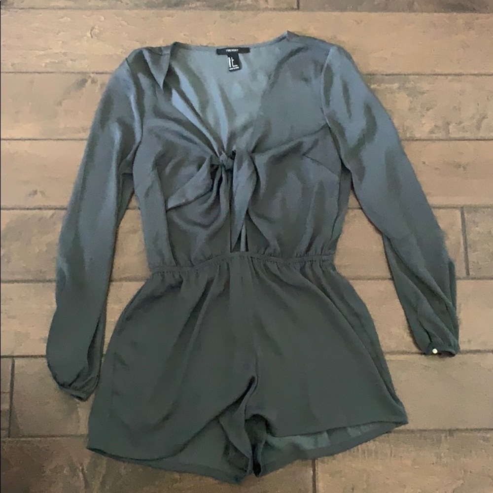 Tie front romper
